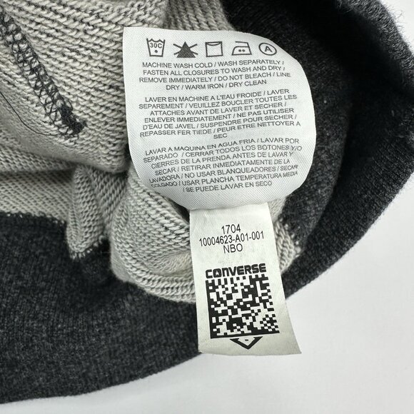 Converse‎ Men's Gray Athletic Quarter Zip Hooded Long Sleeve Sweatshirt XL/C46 - Picture 7 of 11